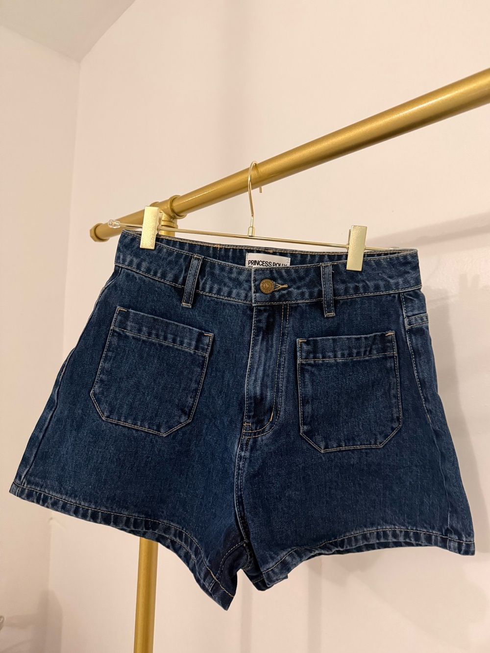 Princess Polly Dark Wash High-Rise Denim Shorts